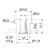  wire guide-fl;anged eyelet guide e 231