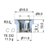 wire guide-tungsten carbide eyelet TE 332